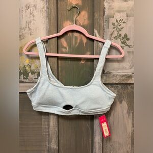 Blue ripped Bikini Swimsuit Top